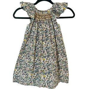 Gil & Niya Floral Smocked Flutter Sleeve Tank Little Girl Dress 120cm (5T)